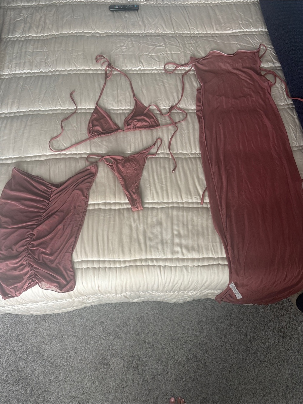 Women’s Rose Rust 4-Piece Intimates & Swim Set